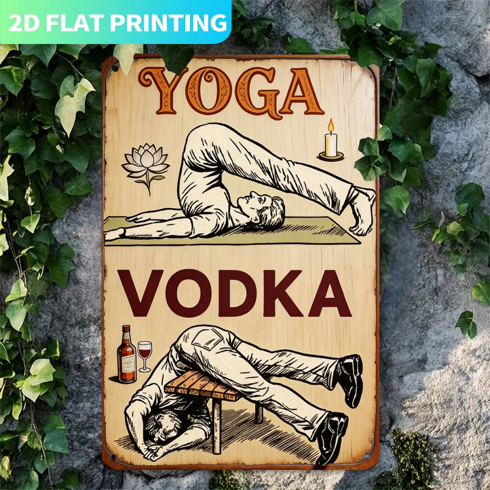 Home Gym Yoga - Vintage Metal Sign, Single Panel, Yoga